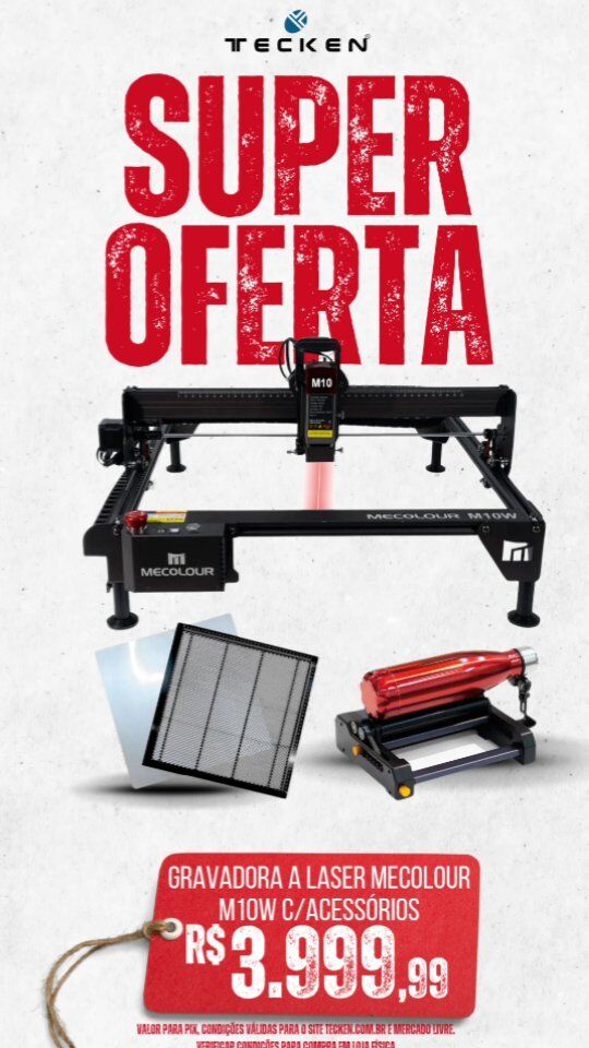 Mega Promoção da Gravadora a laser MECOLOUR com acessórios! 😍Condições válidas para o site tecken.com.br ou mercado livre, verificar condições para loja física.Promoção com estoque limitado, podendo acabar a qualquer momento.⚠️#sublimação #sublimacaobrasil #gravadoraalaser #promoção